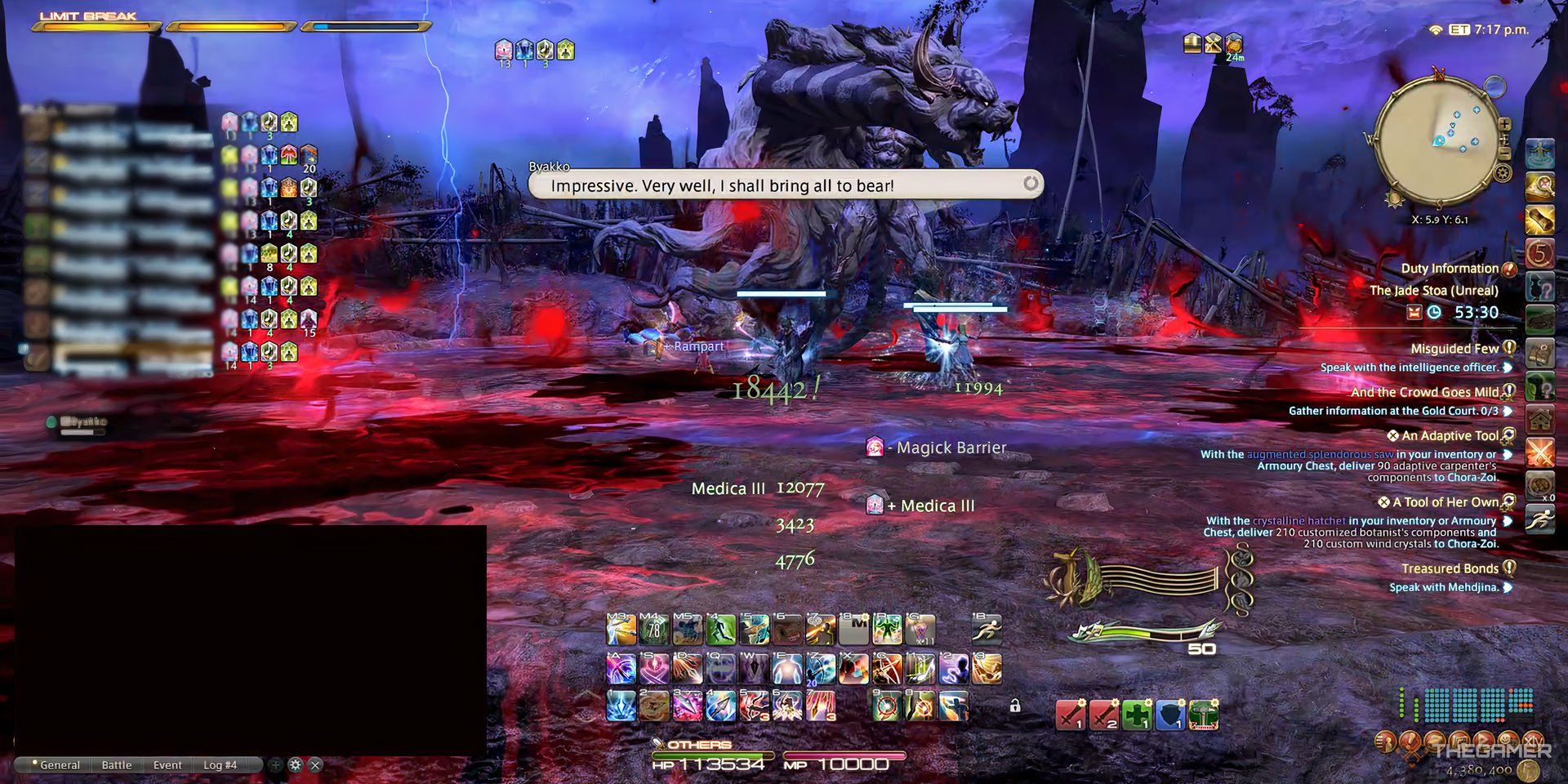 The final phase for The Jade Stoa Trial in Final Fantasy 14.