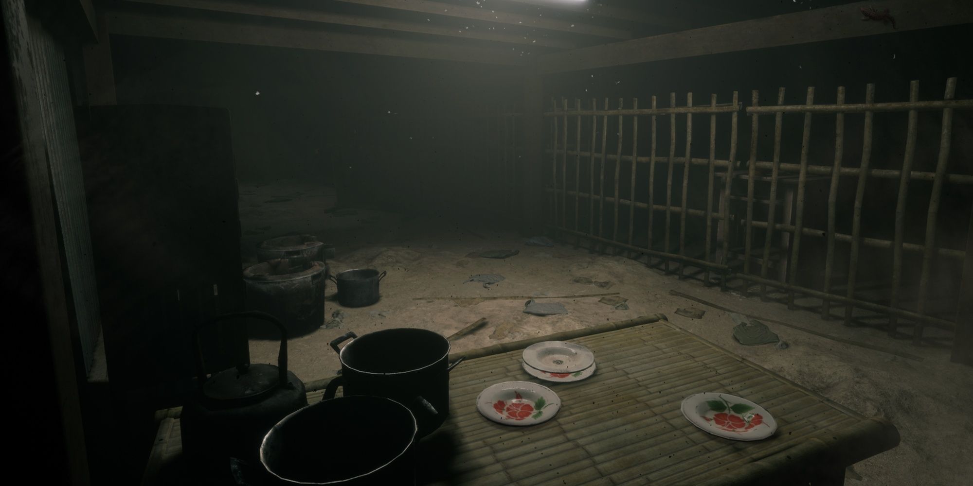 Home Sweet Home: A Basement Filled With Empty Plates And Concerning Cages