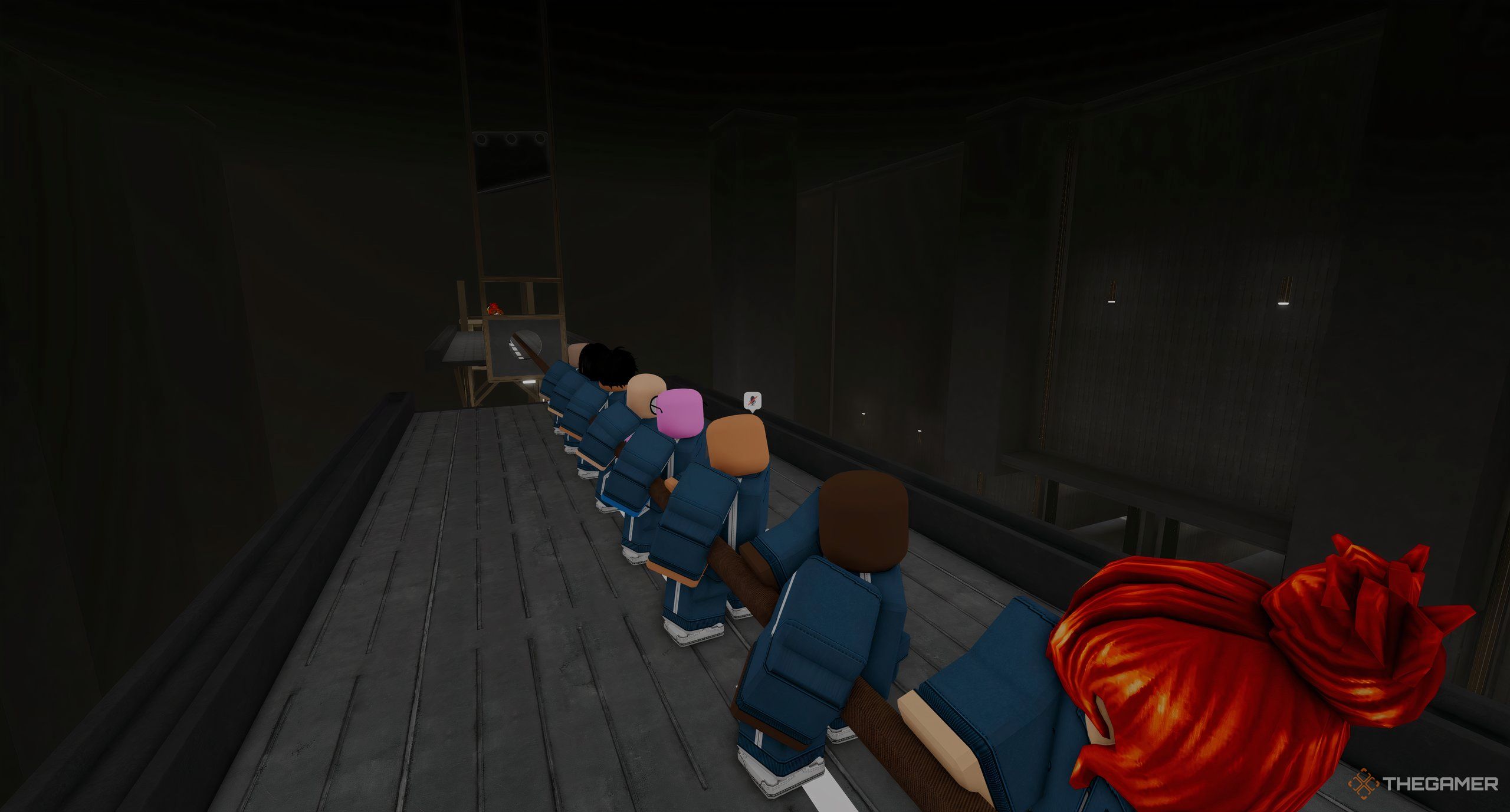 Players playing Tug Of War in Roblox: Shrimp Game. 