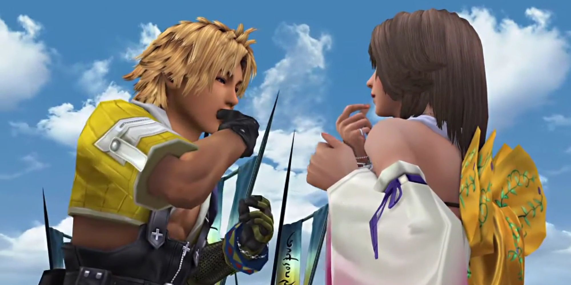 yuna and tidus whistling in final fantasy 10.