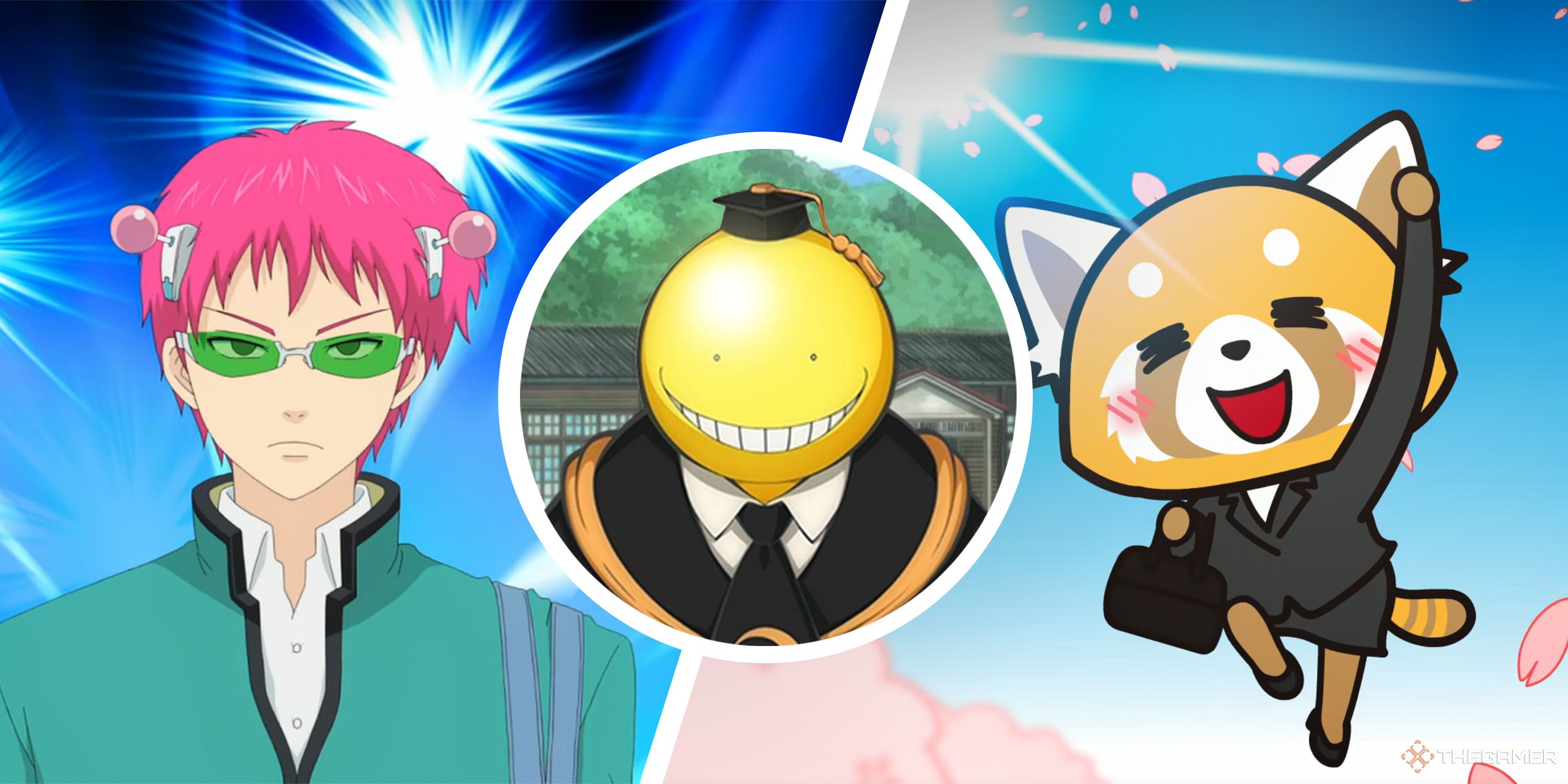 Koro Sensei, Kusuo Saiki, and Retsuko