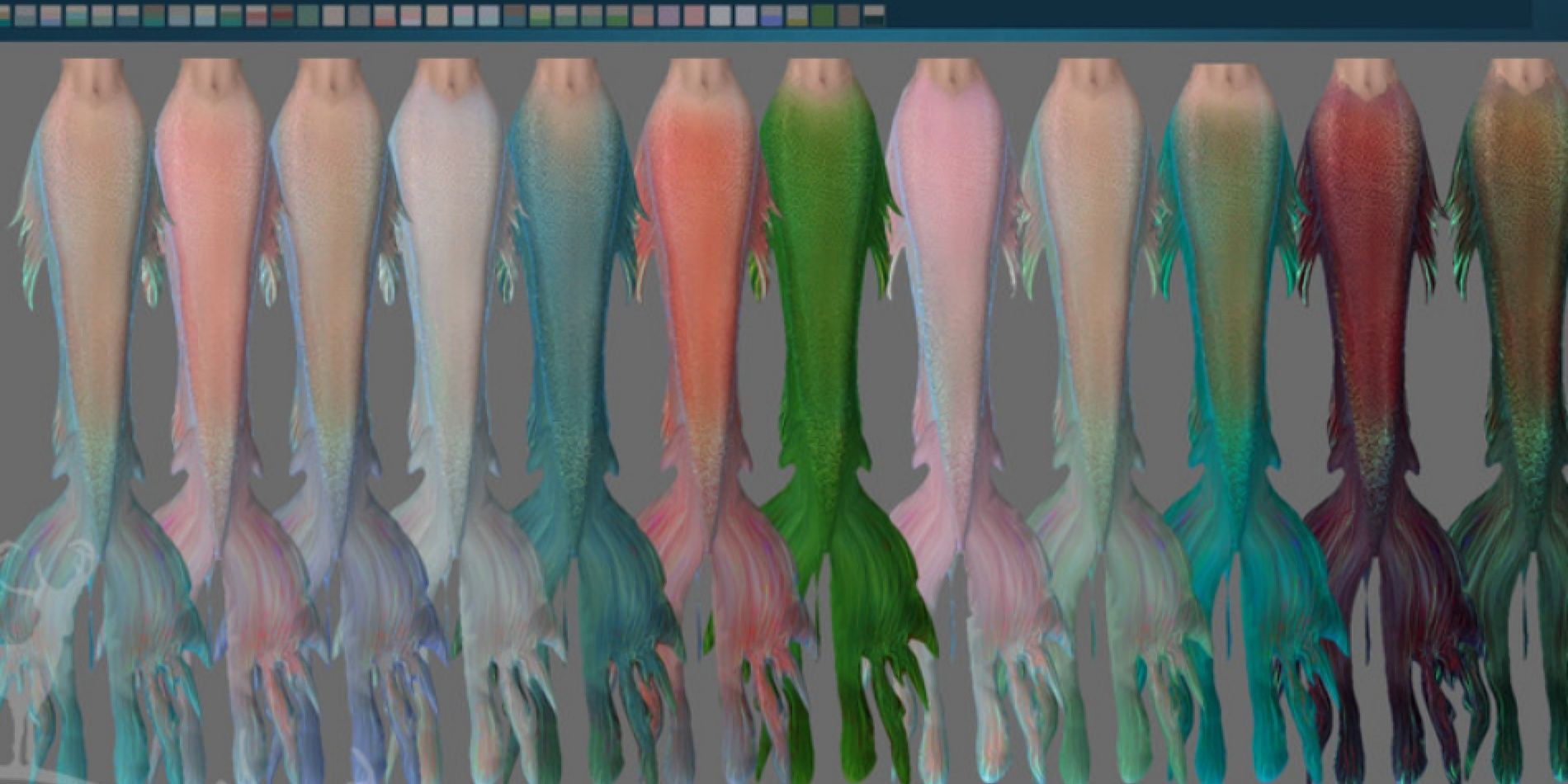 Image of every mermaid tail in Laminaria Mermaid Tails Mod by DanSimsFantasy for The Sims 4.