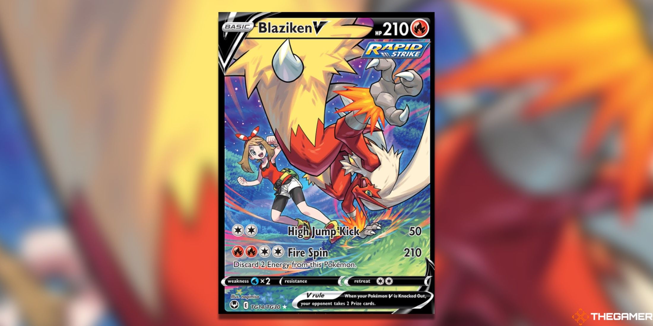 The Silver Tempest Blaziken V Trainer Gallery from the Pokemon TCG.