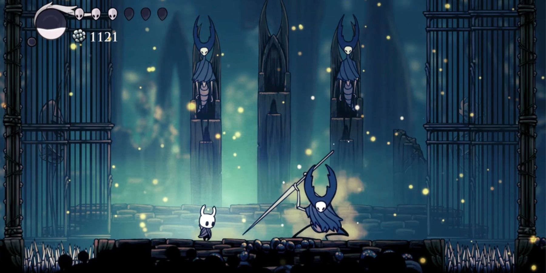 Hollow Knight Mantis Lord using Drop