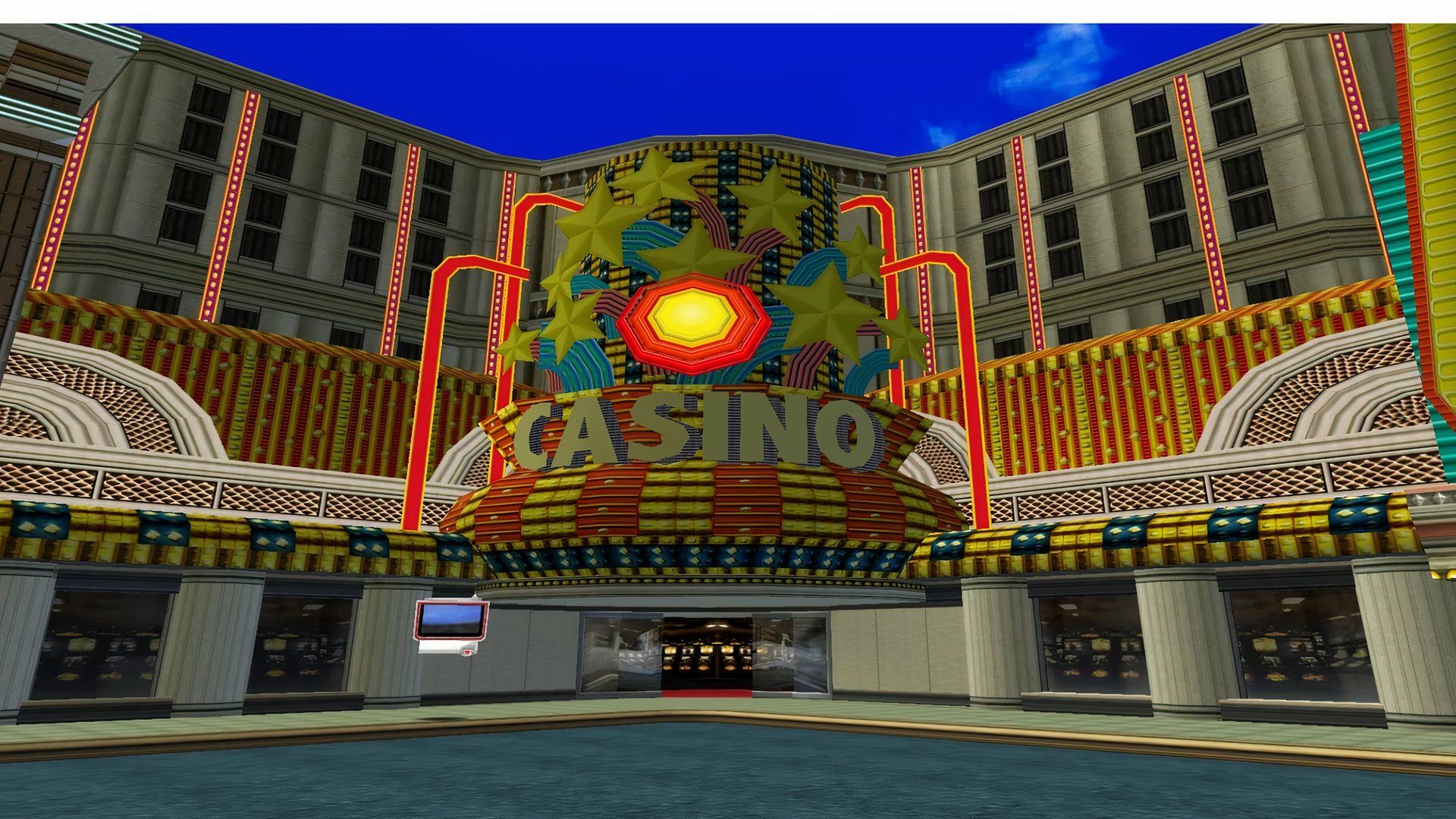 The entrance to Casinopolis from Station Square in Sonic Adventure.