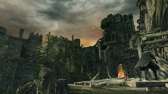 Overgrown ruins in Dark Souls 2.