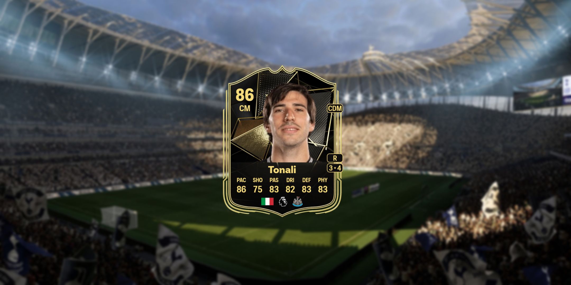 Sandro Tonali's card in EA Sports FC 25.