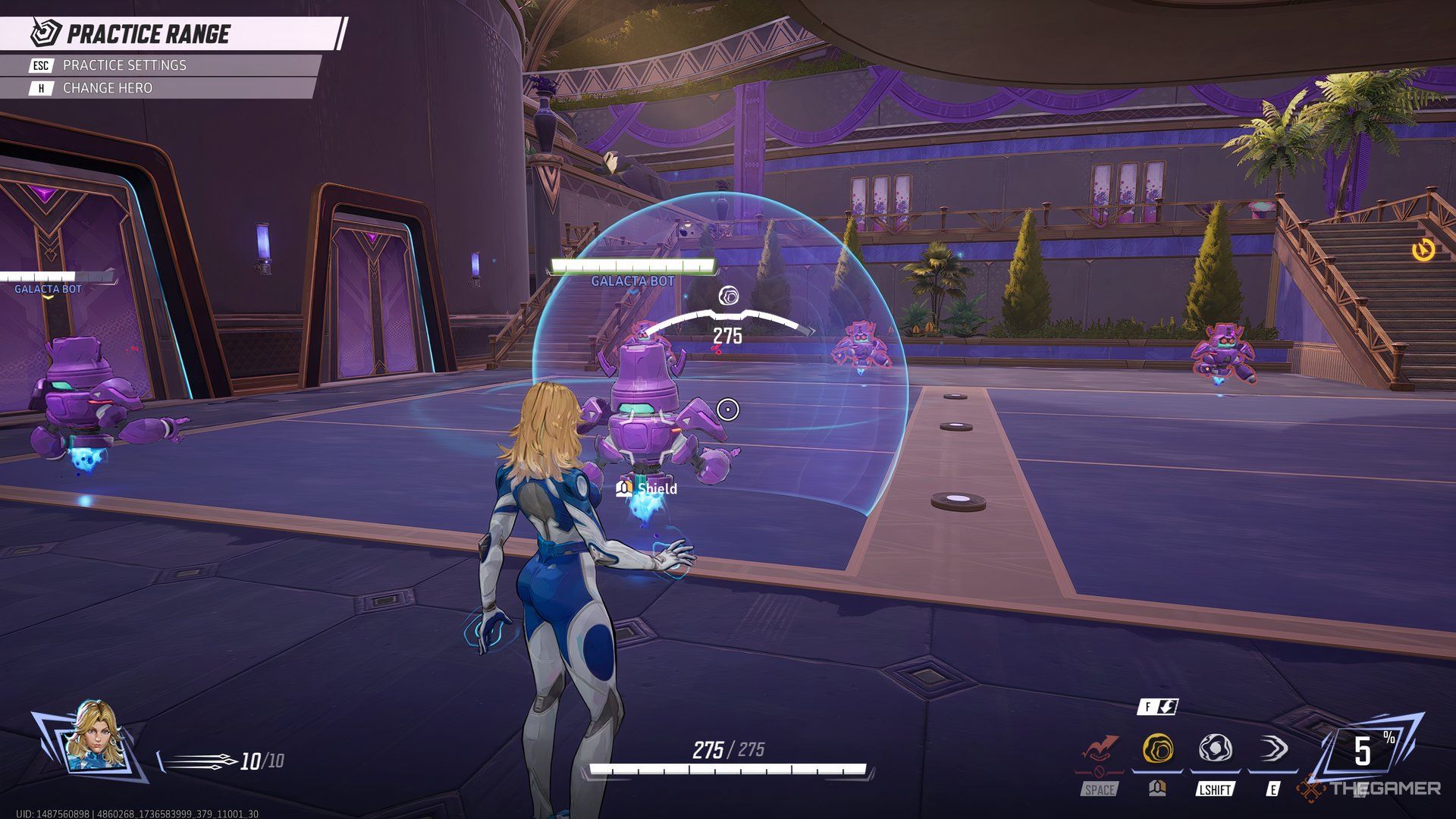 Invisible Woman using Guardian Shield ability in Marvel Rivals.