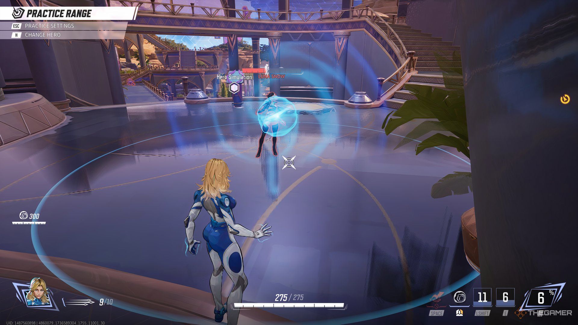 Invisible Woman using her Psionic Vortex ability in Marvel Rivals.