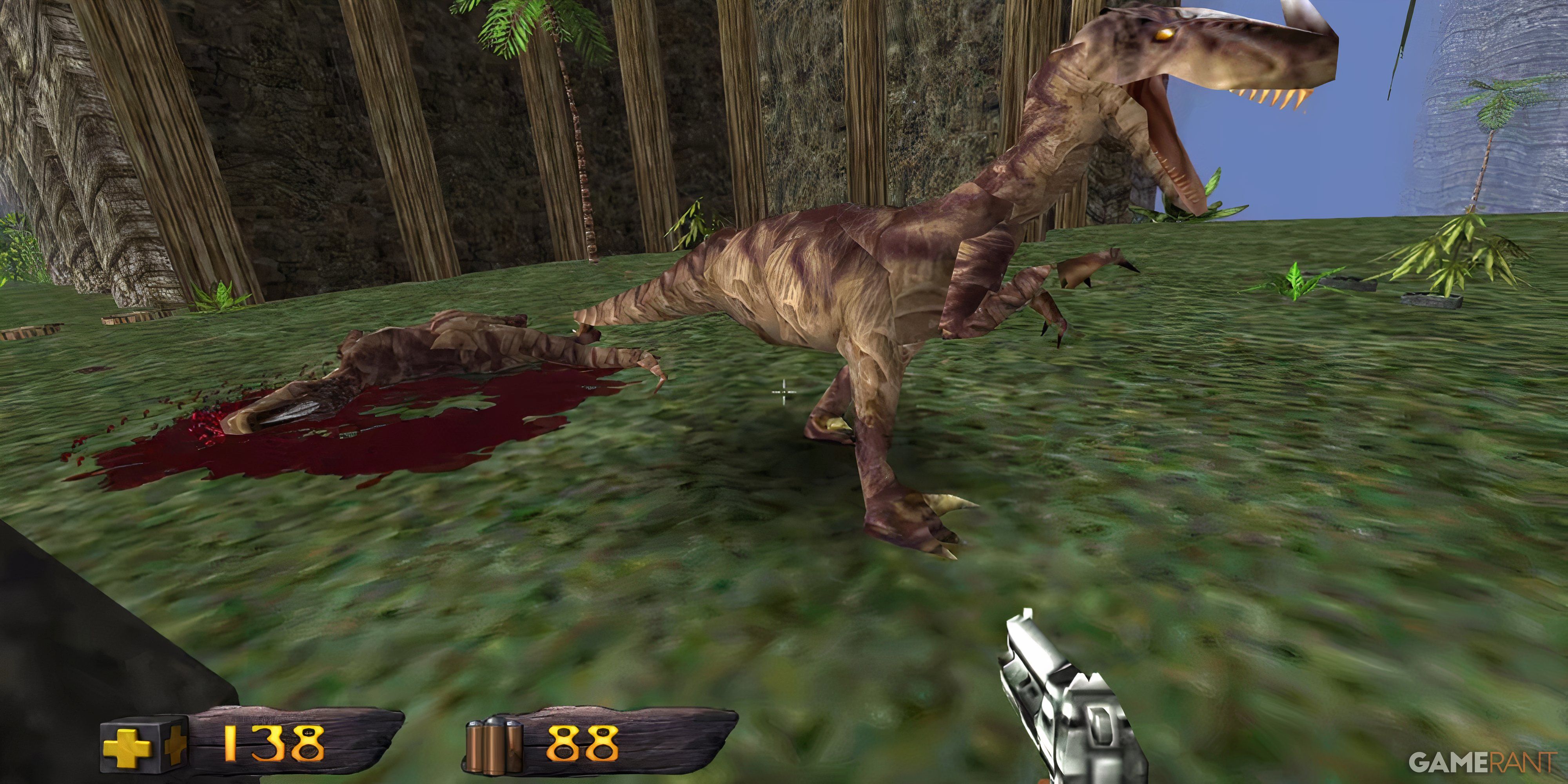 20 Great Story-Driven FPS Games Player shoots a dinosaur