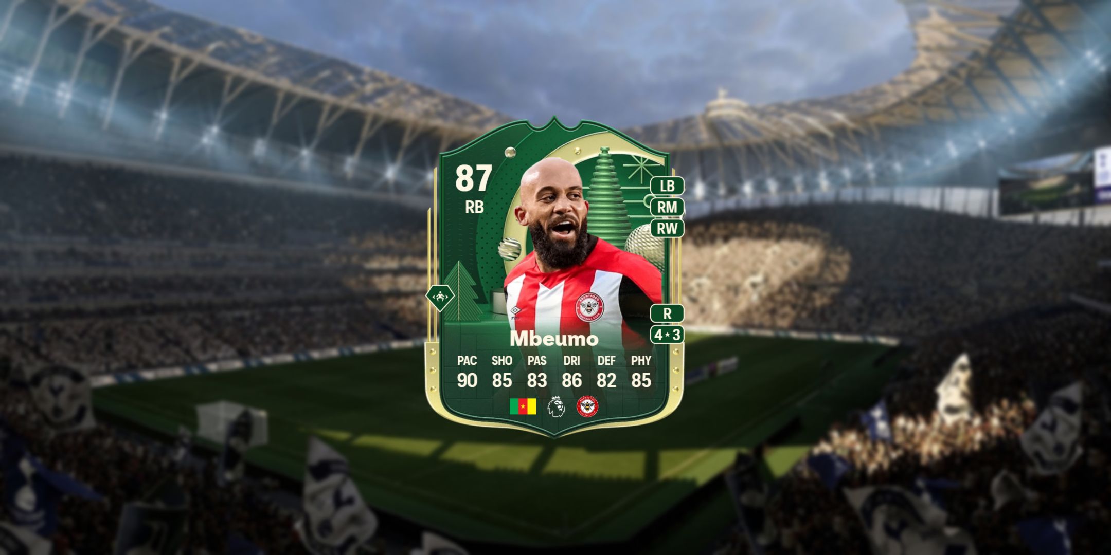 Bryan Mbeumo's card in EA Sports FC 25.