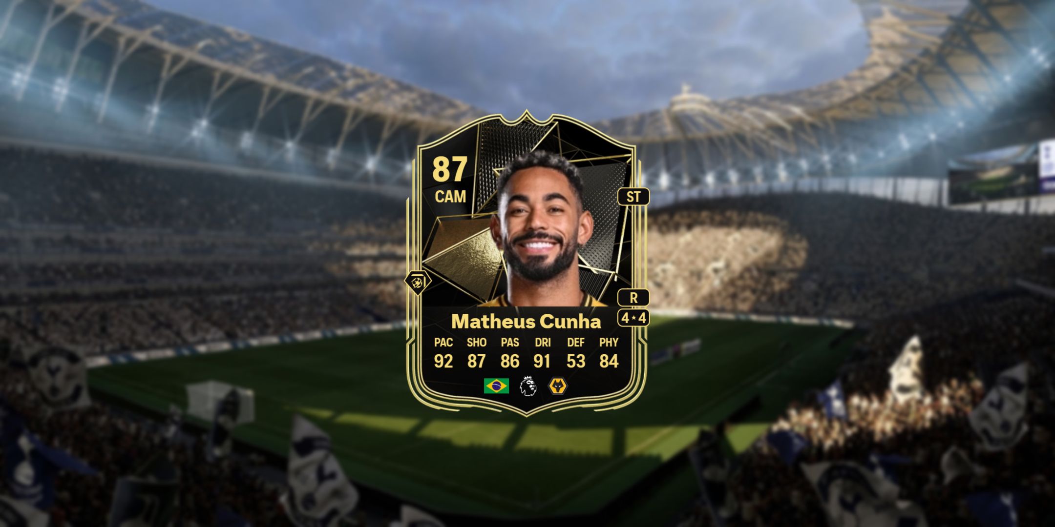 Matheus Cunha's card in EA Sports FC 25.