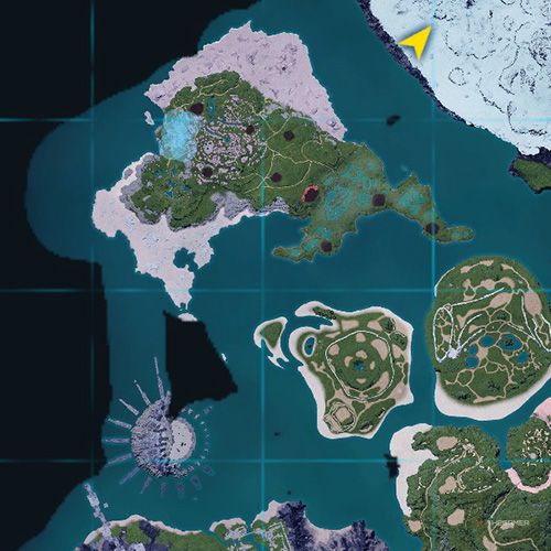 The orange-colored areas shows the possible Sootseer spawn location on the map in Palworld