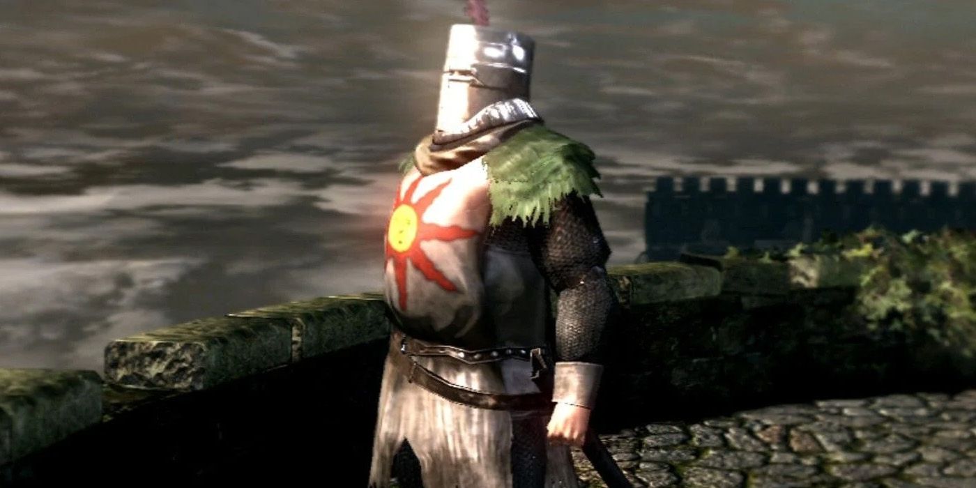 Solaire of Astora from Dark Souls watching the sun.