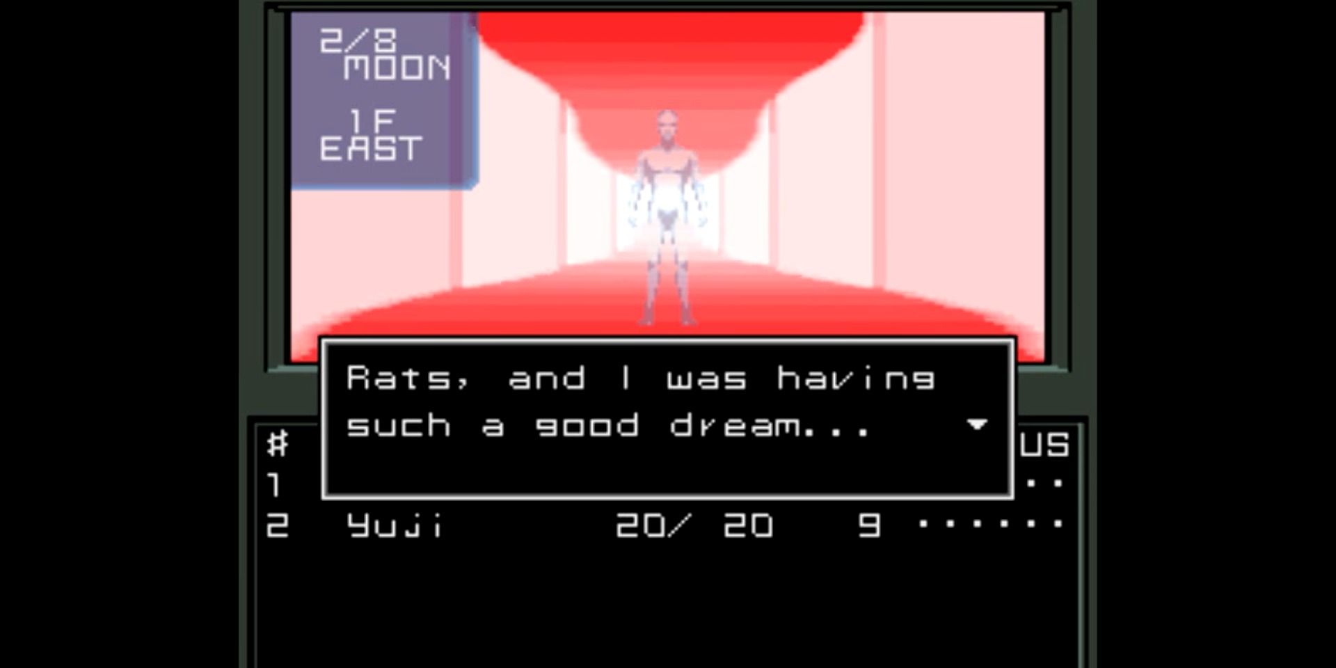 Running into a monster in the original Shin Megami Tensei.