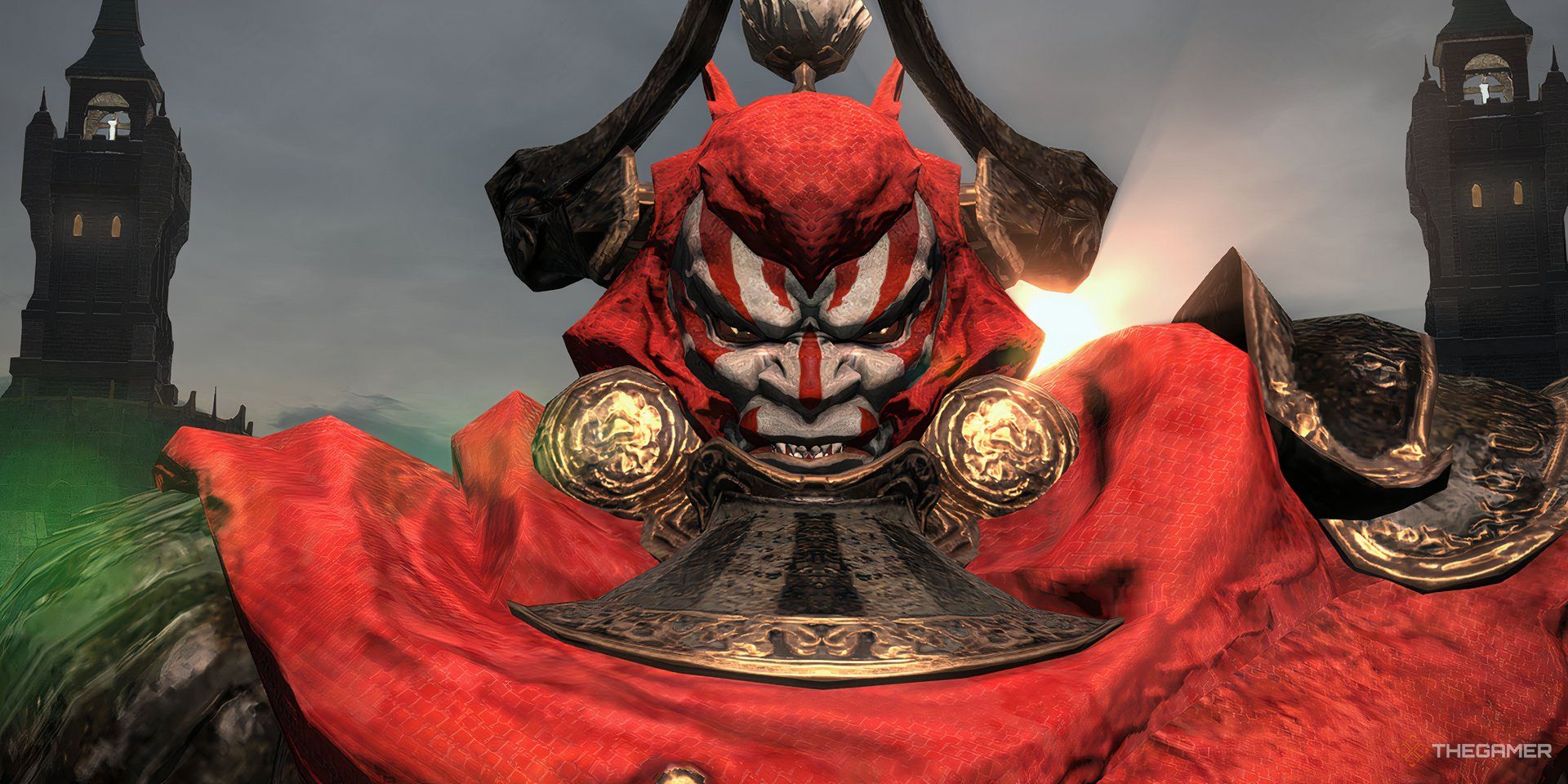 Gilgamesh smiling at the camera in Final Fantasy 14.