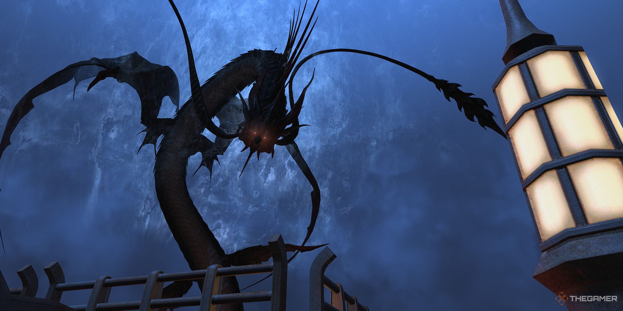 Leviathan appearing before The Whorleater during its Trial in Final Fantasy 14.