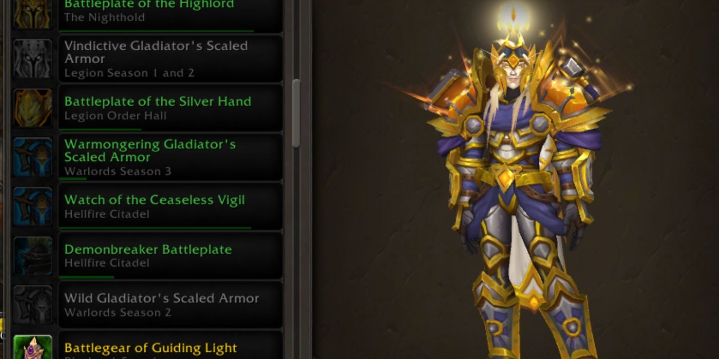 WoW blood elf wearing the Radiant Lightbringer Armor transmog