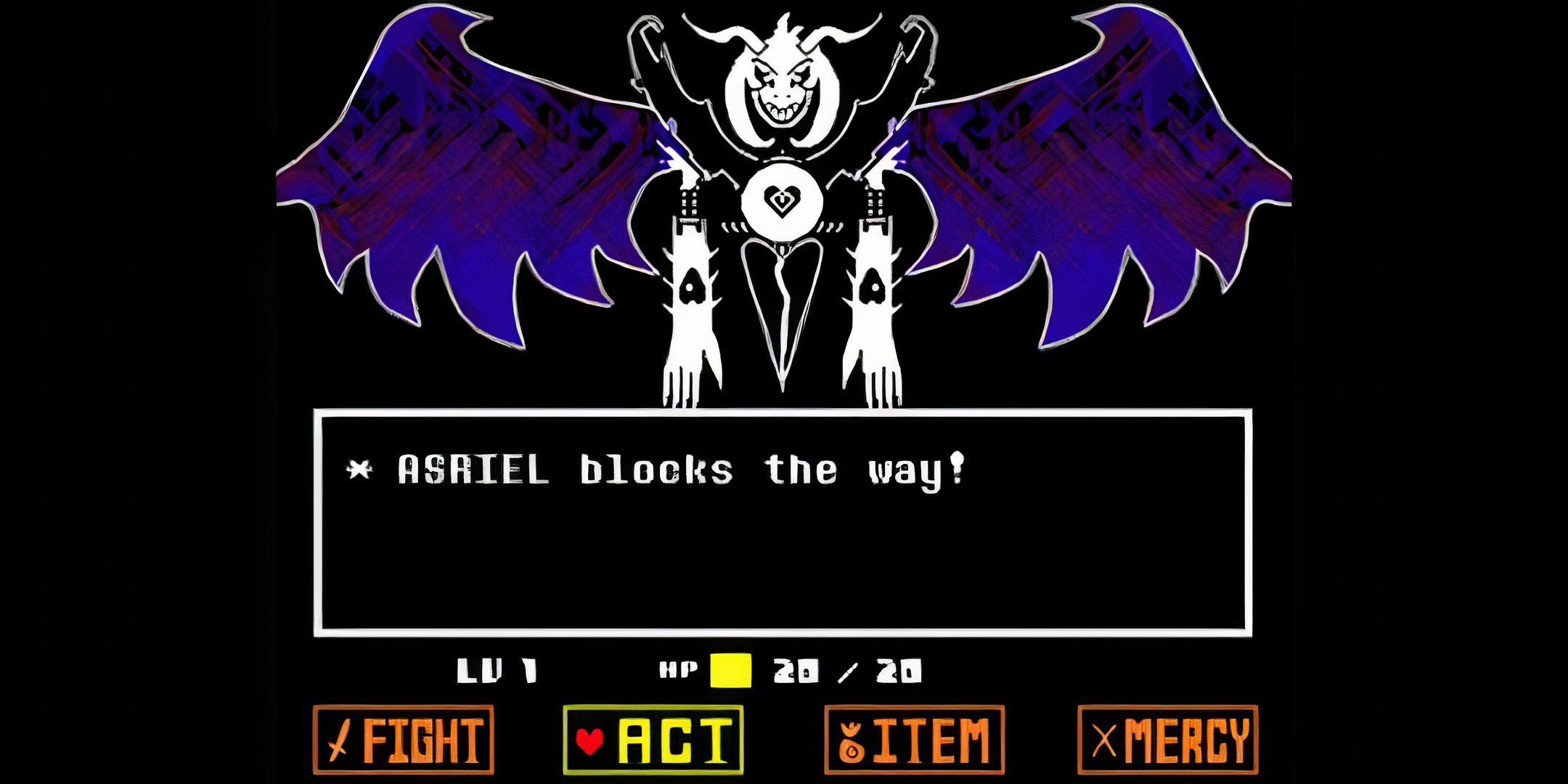 Asriel Dreemurr in his God of Hyperdeath form during his boss fight in Undertale.