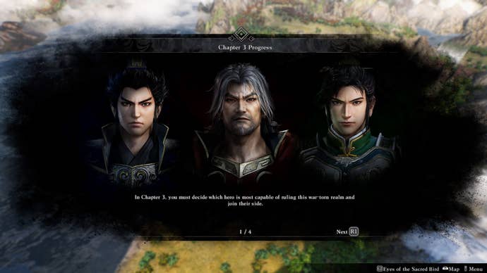 Dynasty Warriors: Origins choosing a faction