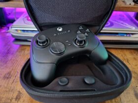 A Razer Wolverine V3 Pro review image of the controller in its carry case