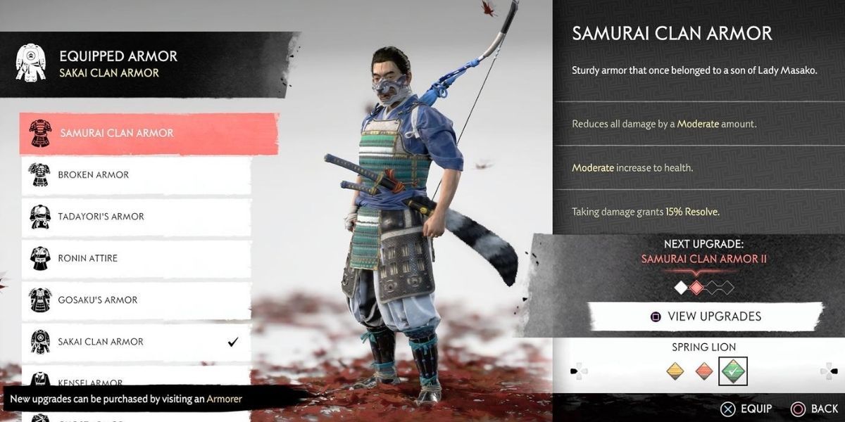 Ghost of Tsushima Samurai Clan Armor Set