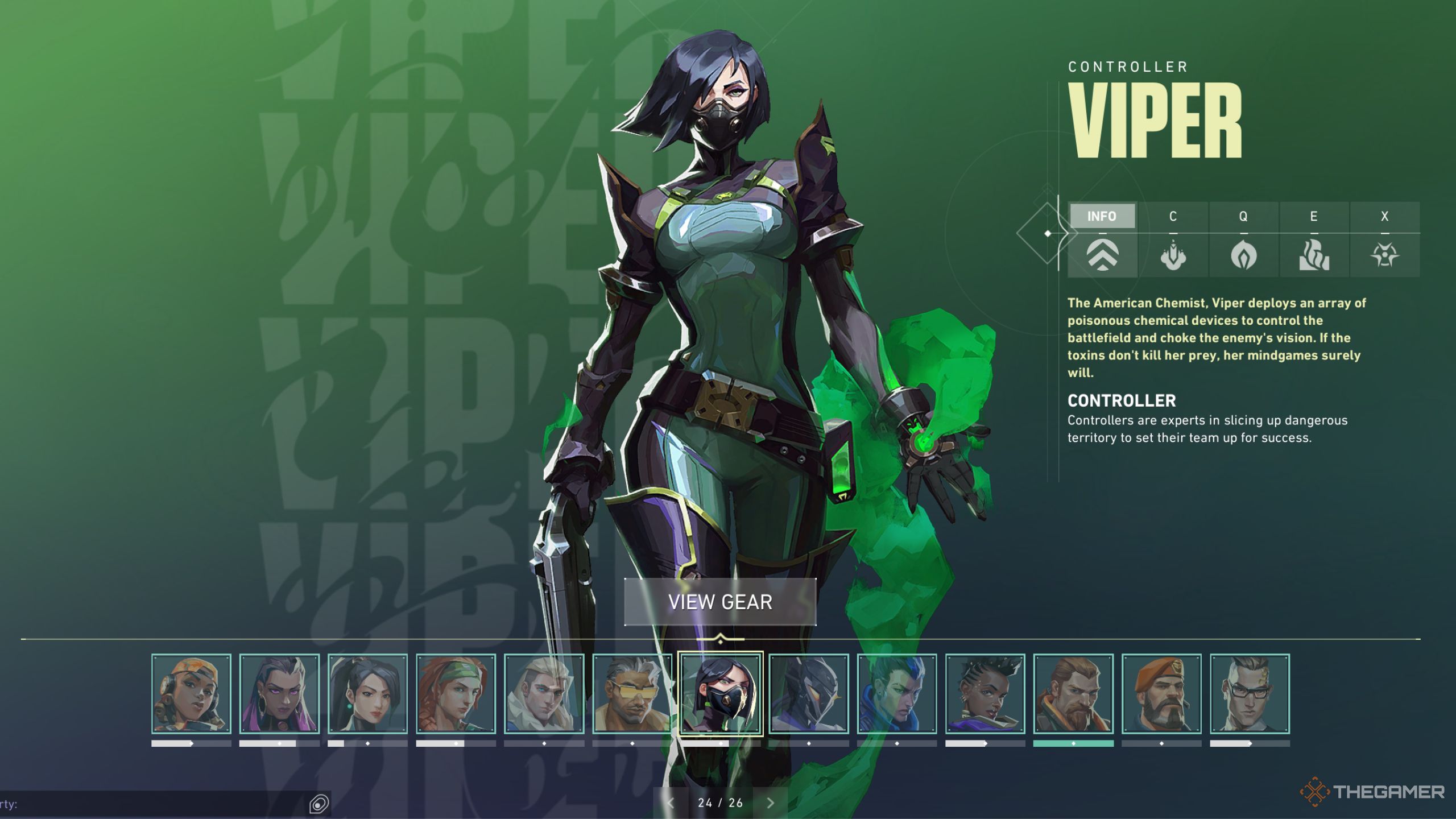 Valorant main menu image of Viper.