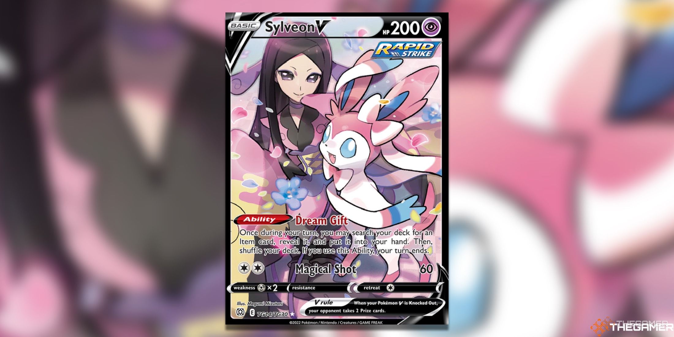 The Brilliant Stars Sylveon V from the Pokemon TCG.