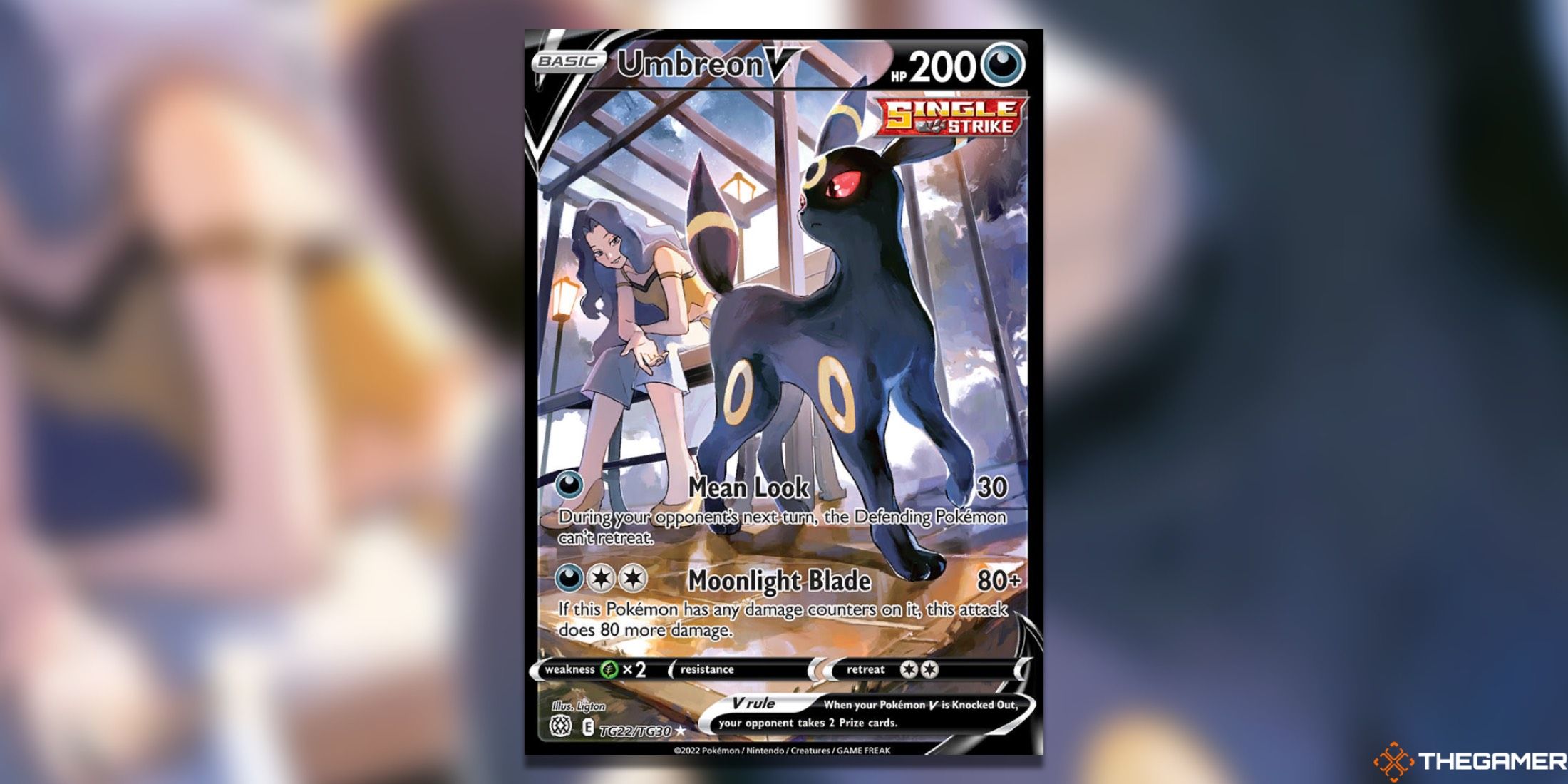 The Brilliant Stars Umbreon V Trainer Gallery from the Pokemon TCG.