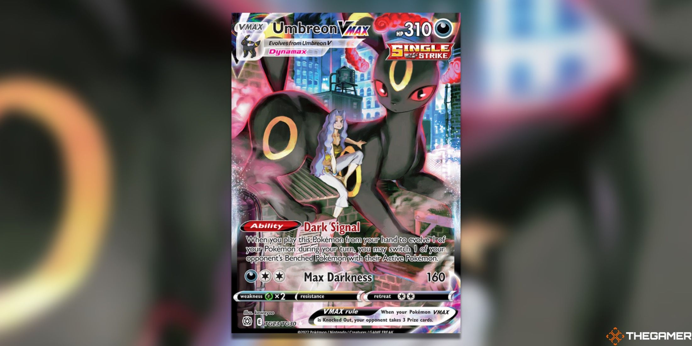 The Brilliant Stars Umbreon VMAX Trainer Gallery from the Pokemon TCG.