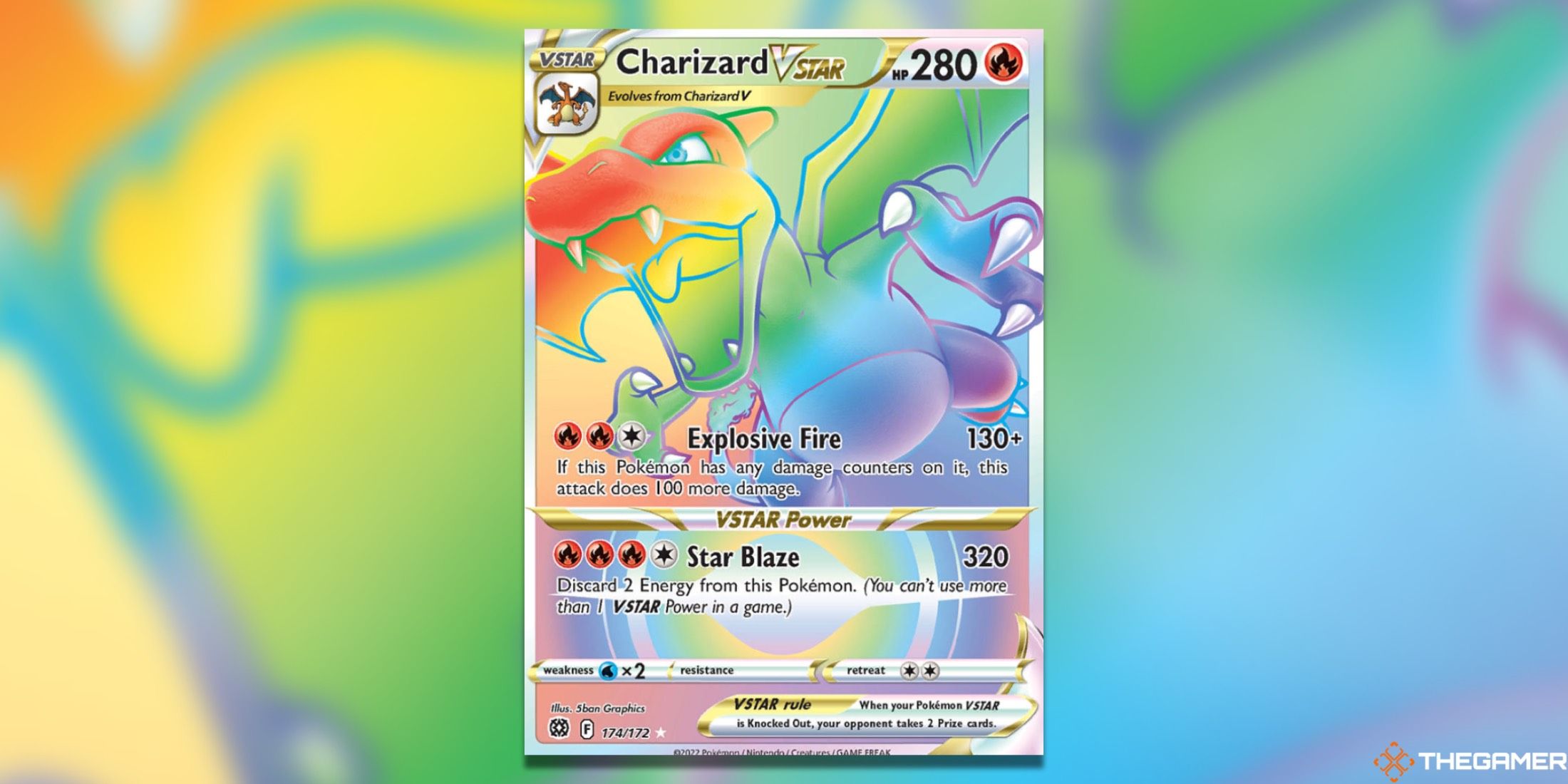 The Brilliant Stars Charizard VSTAR Secret Rare from the Pokemon TCG.