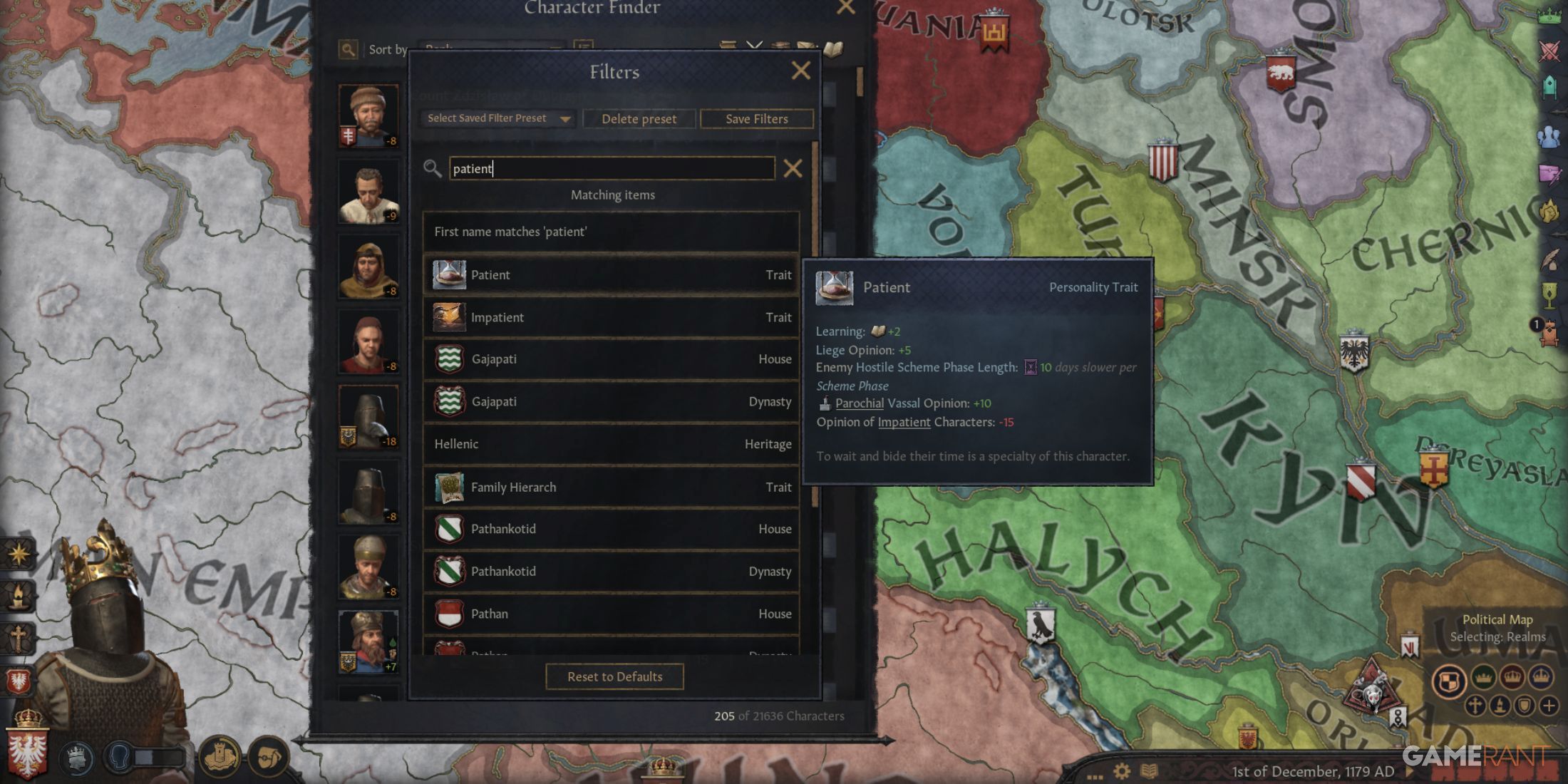 Crusader Kings 3 Patient Personality Trait