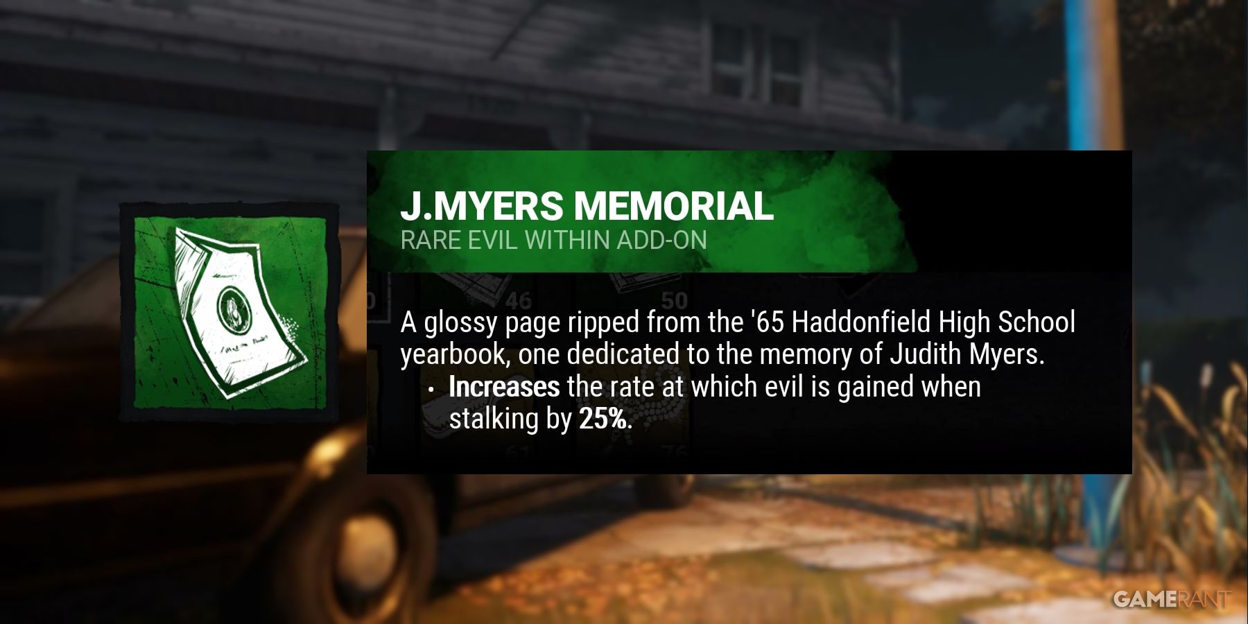 dead by daylight the shape j. myers memorial addon