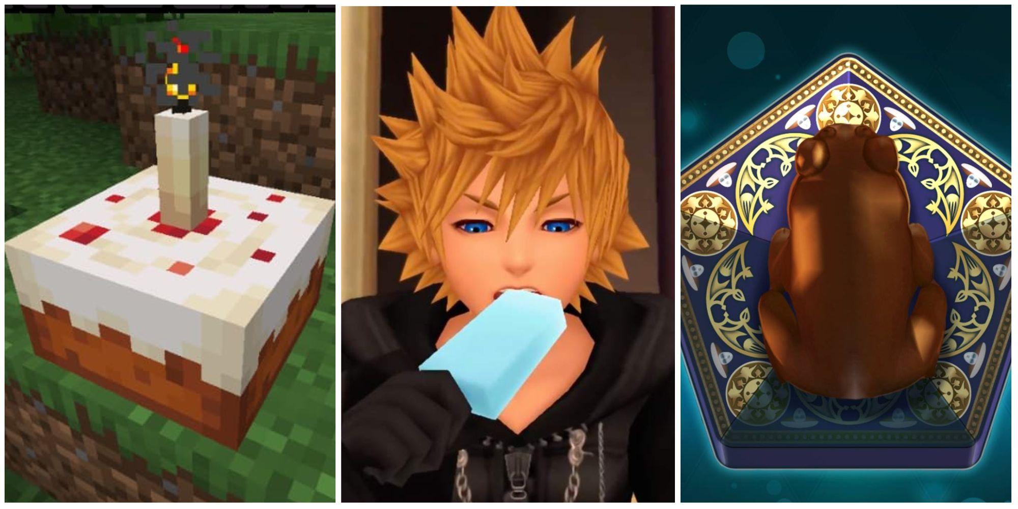 10 Tastiest Looking Food In Video Games Minecraft Cake Sea Salt Ice Cream Kingdom Hearts Chocolate Frog Harry Potter