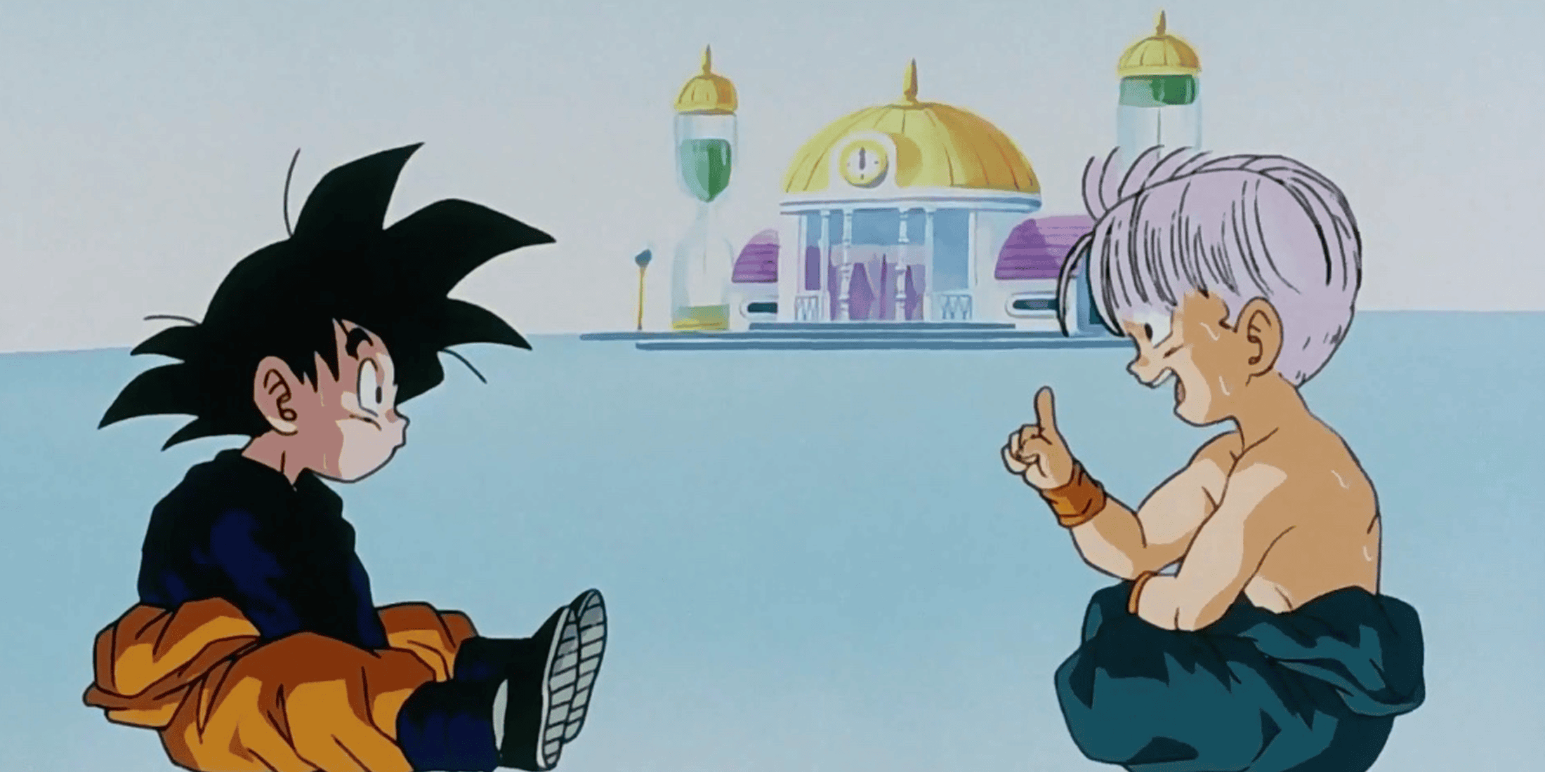 Dragon Ball Z Trunks and Goten Exhausted in Hyperbolic Time Chamber