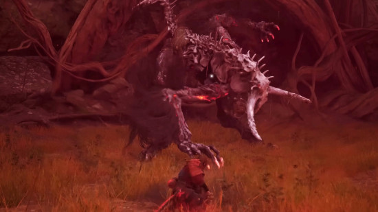 The Destined One faces off against Blood Moon General, one of the Black Myth Wukong bosses.