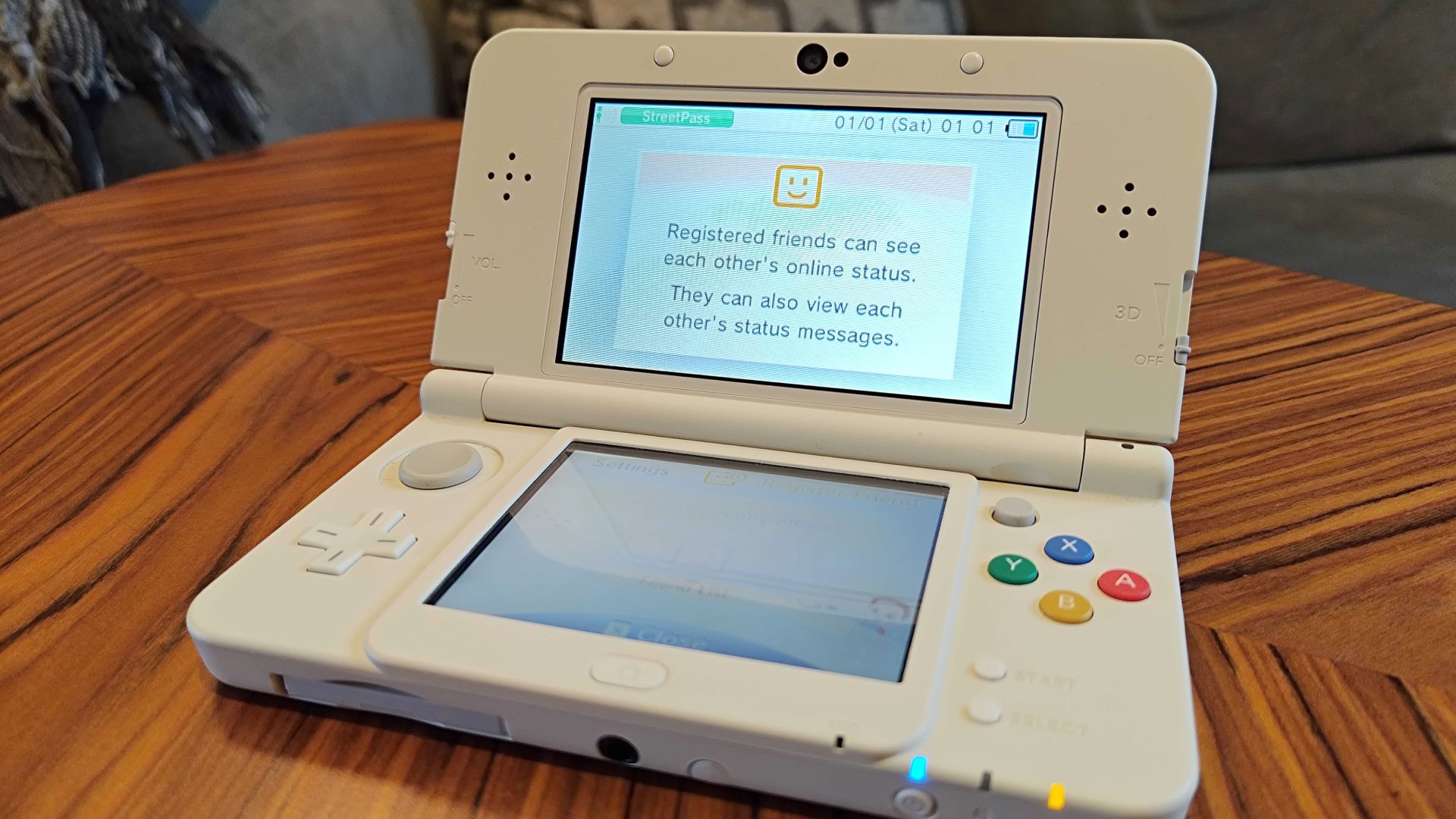 3DS with friends app on screen