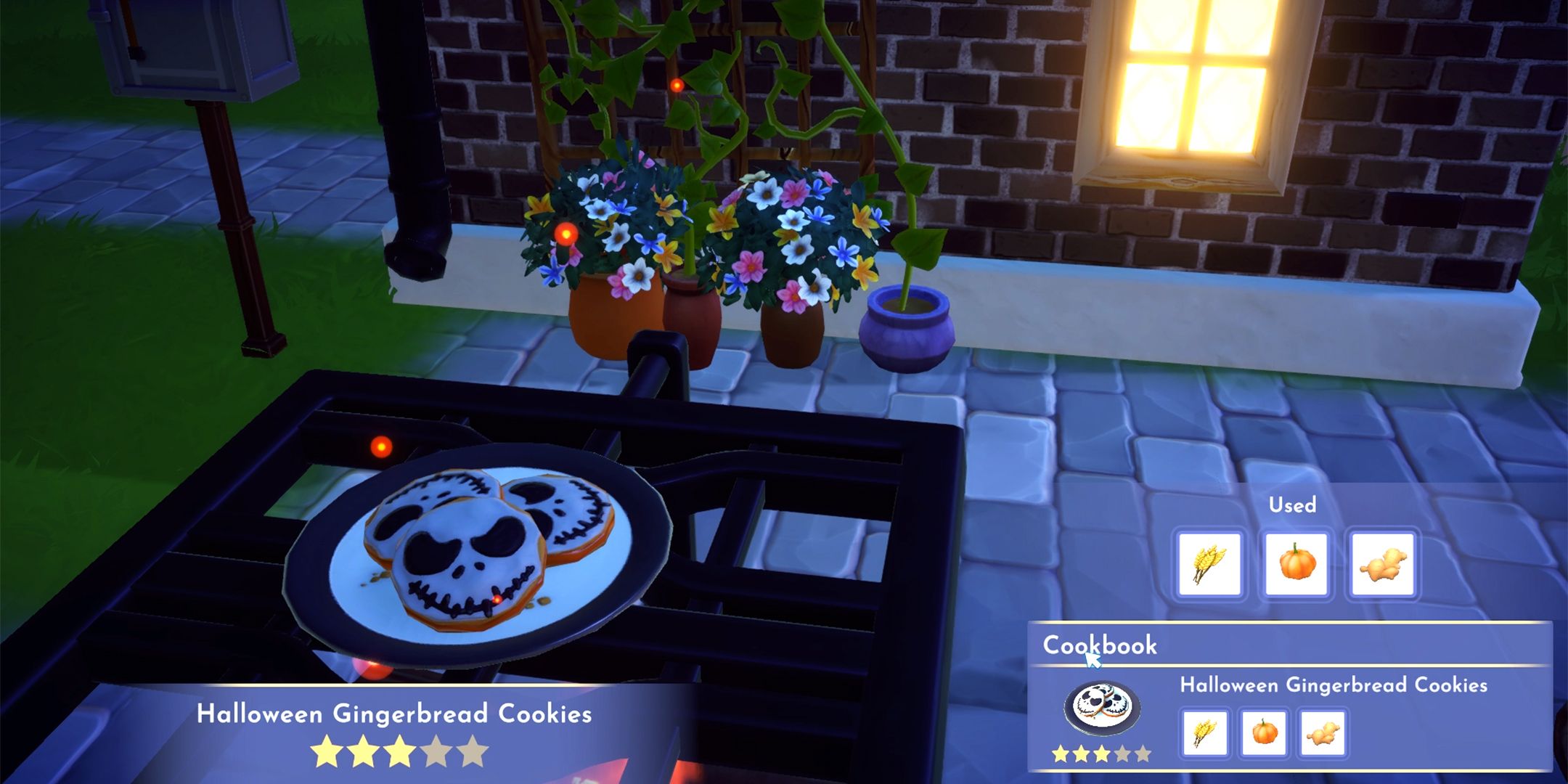 halloween gingerbread cookies in disney dreamlight valley