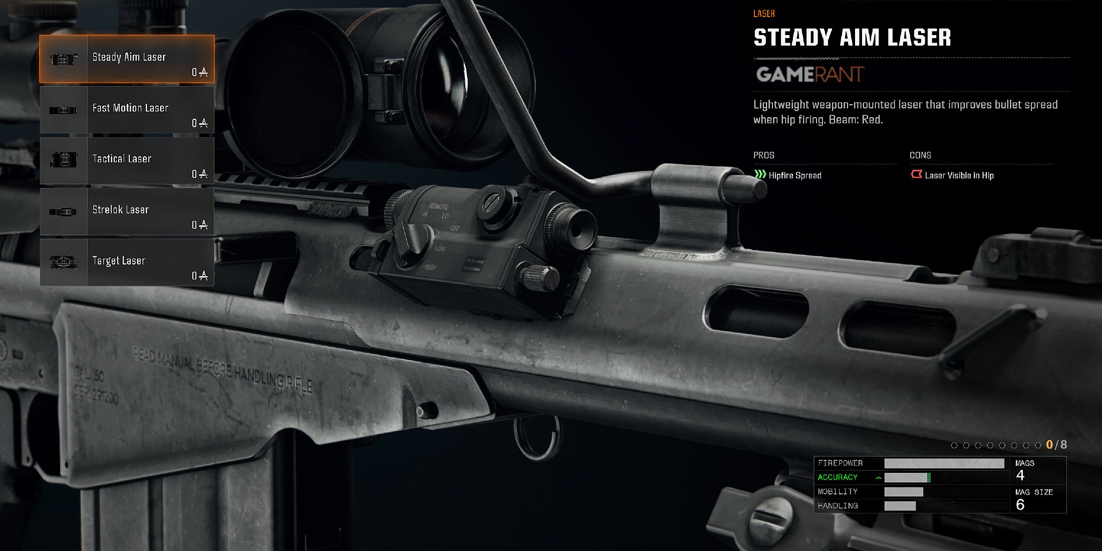 AMR Mod 4 Laser Attachments in Black Ops 6