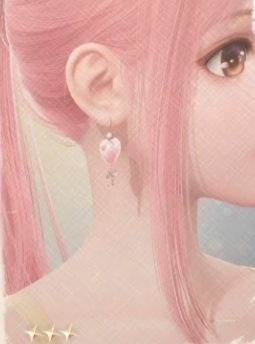 Nikki wearing pink heart earrings in Infinity Nikki