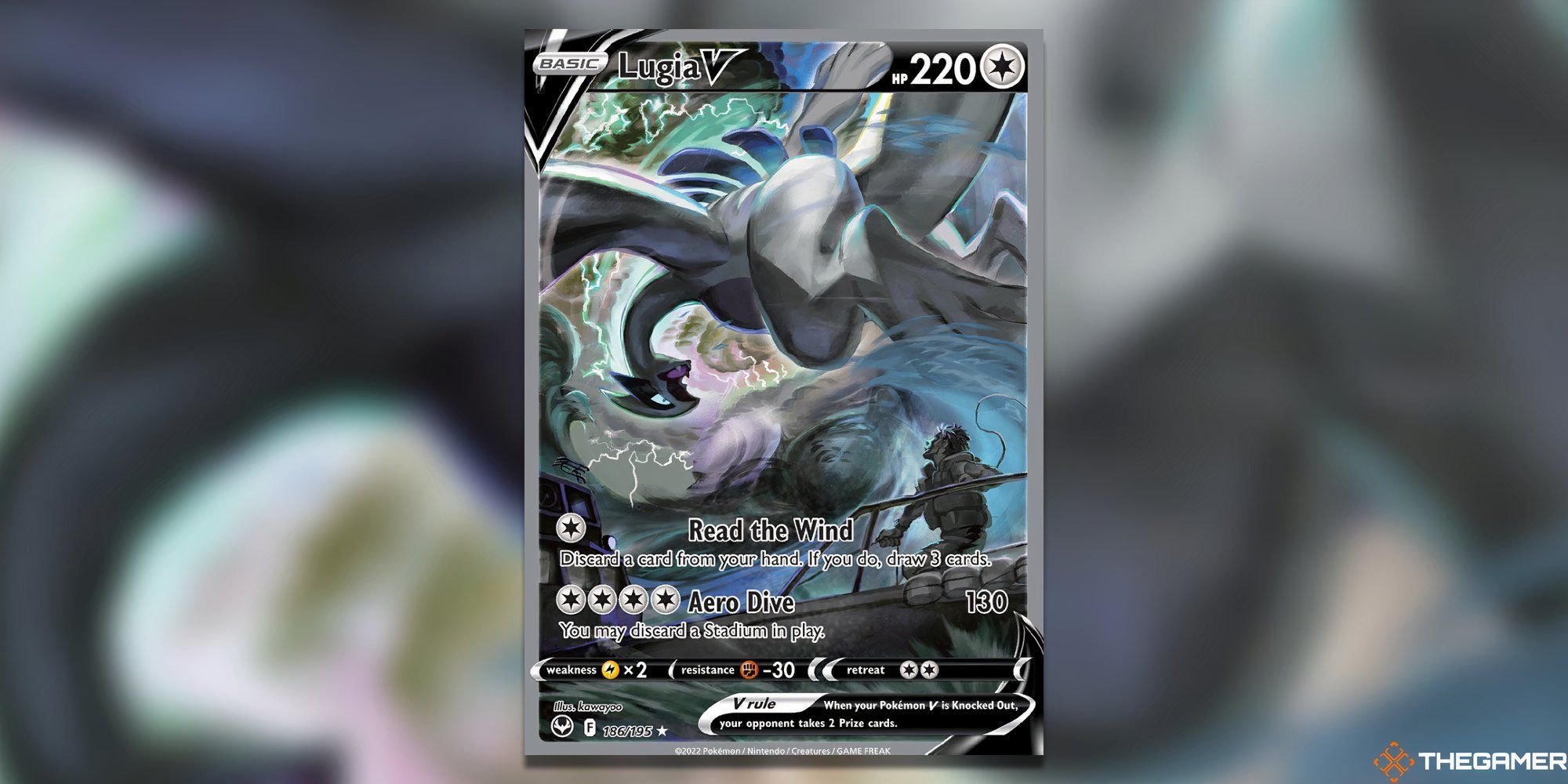 Lugia V's card art from Silver Tempest.