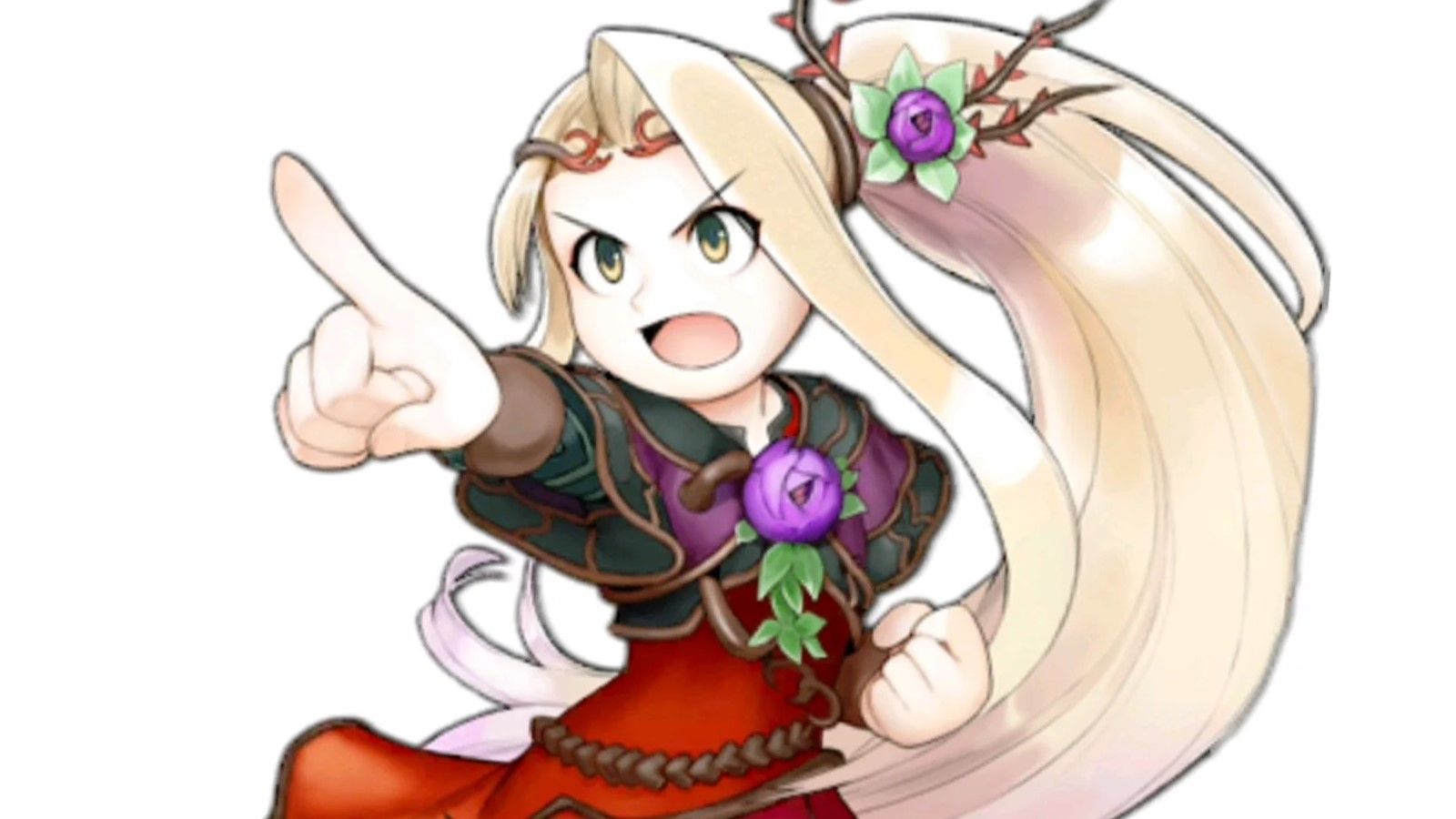 A cutscene render of Viridi from Kid Icarus: Uprising. 