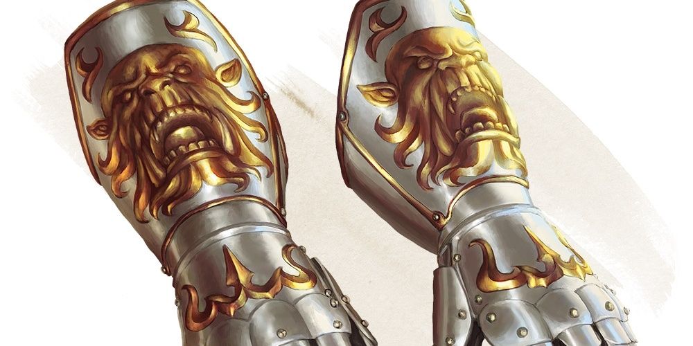 Dungeons & Dragons artwork of the Gauntlets of Ogre Power.