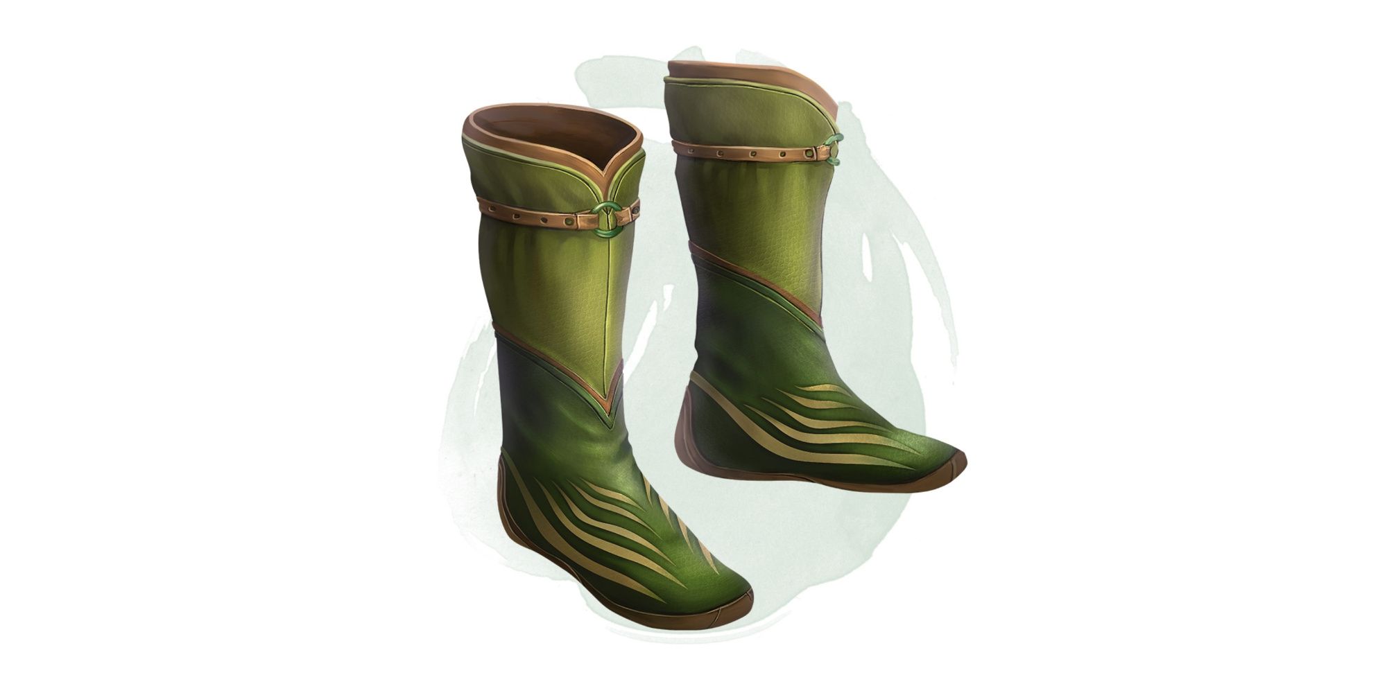 Dungeons & Dragons green boots of speed magic item.