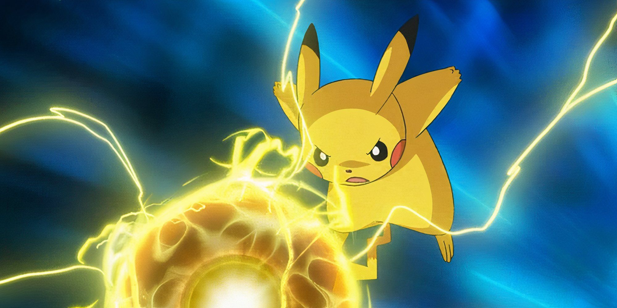 Pikachu Attacking In The Pokemon Anime