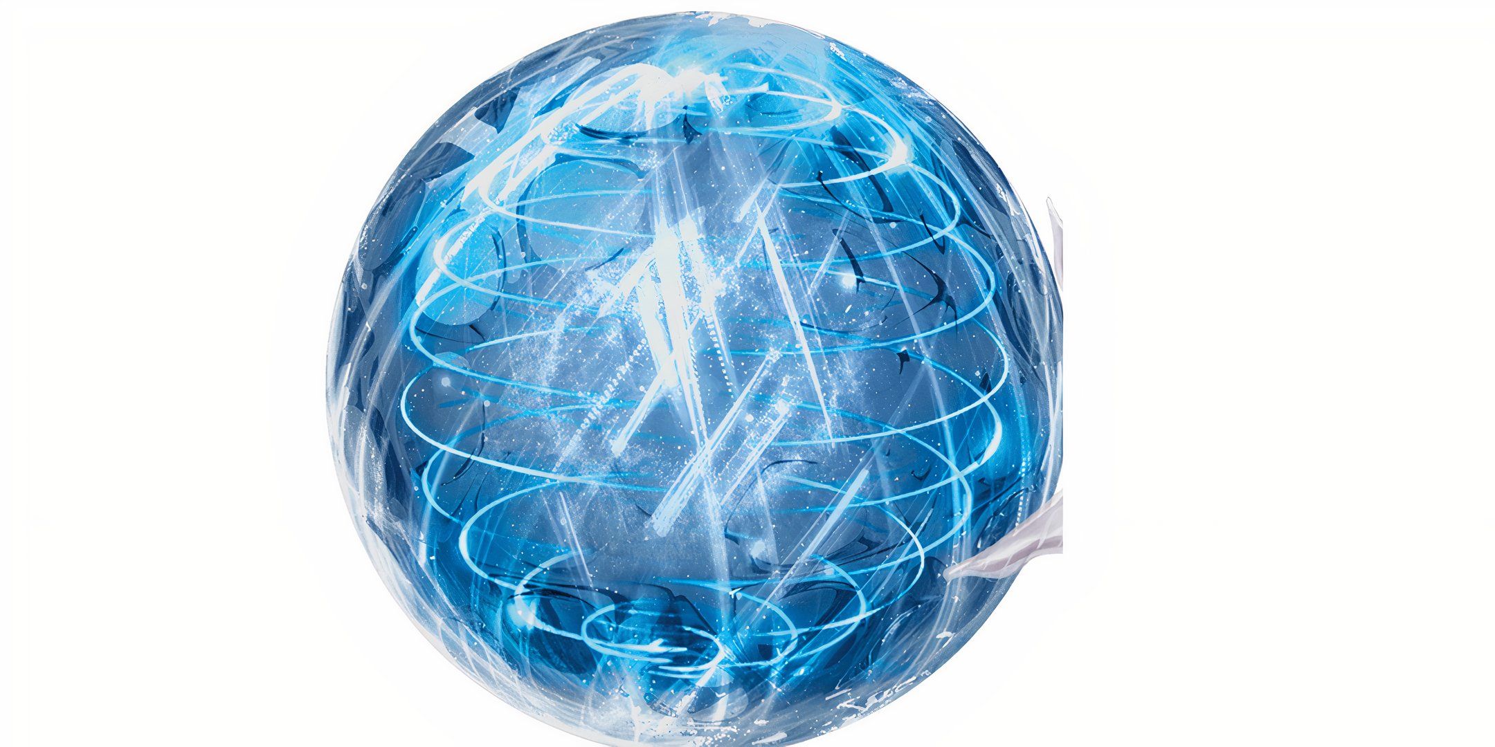 A glowing, blue, crystal orb in Dungeons & Dragons.