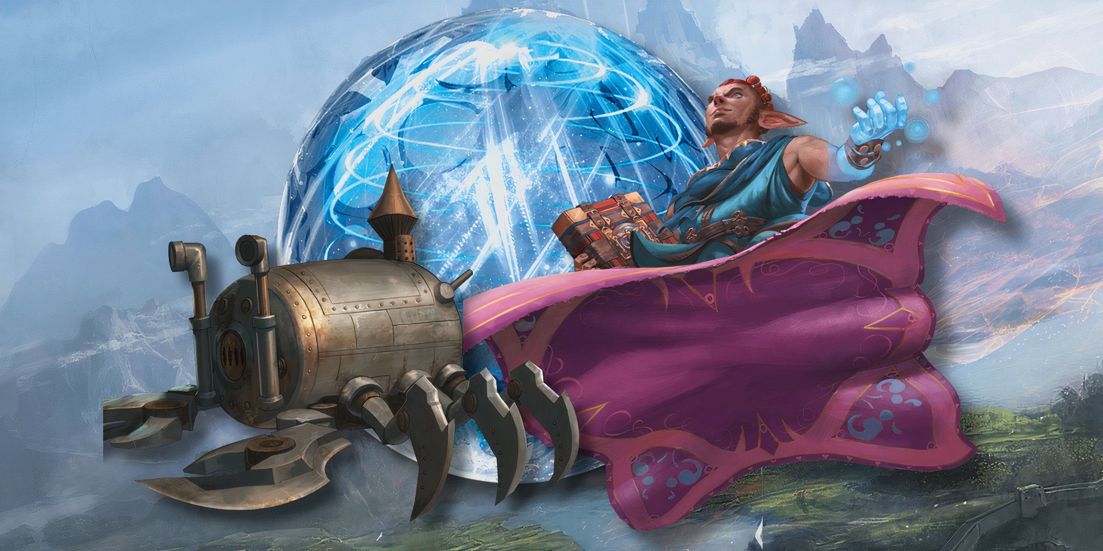 A flying carpet, metal submarine, and driftglobe in an edited image in Dungeons & Dragons. 