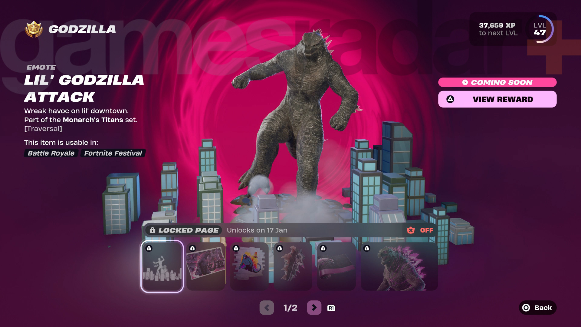 Fortnite Godzilla rewards