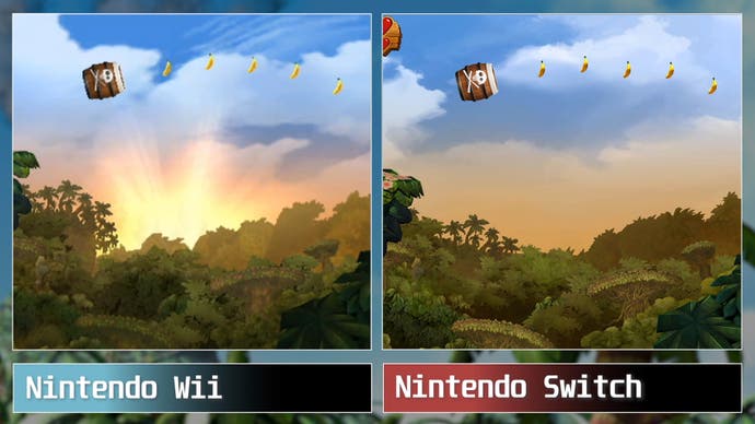 DKC Returns Switch screenshot vs Wii - missing sun