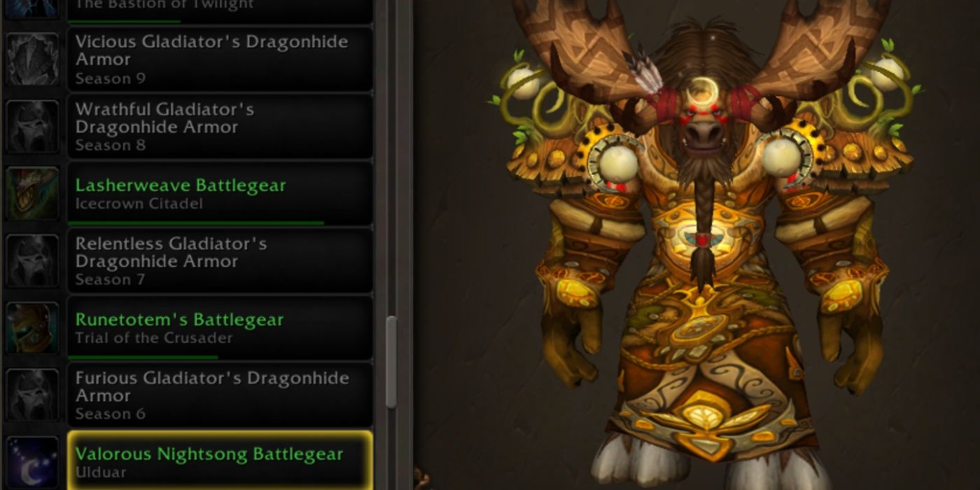 WoW tauren wearing the Valorous Nightsong Battlegear transmog